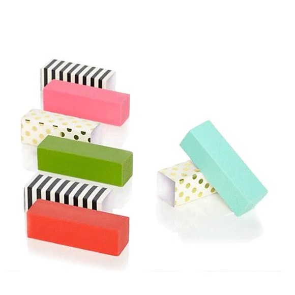 NWT Kate Spade Dots and Stripes Four Color Eraser Set - Picture 4 of 6
